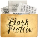 A flash fiction book with some writing on it