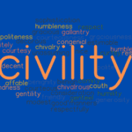 A word cloud of civility and its related words.