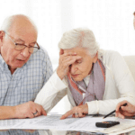 A couple of people sitting at a table