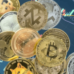 A bunch of different types of coins on top of each other